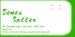 denes koller business card